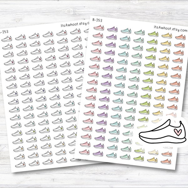 Running / Walking Shoes Planner Stickers, Doodle Shoes Stickers (B253)