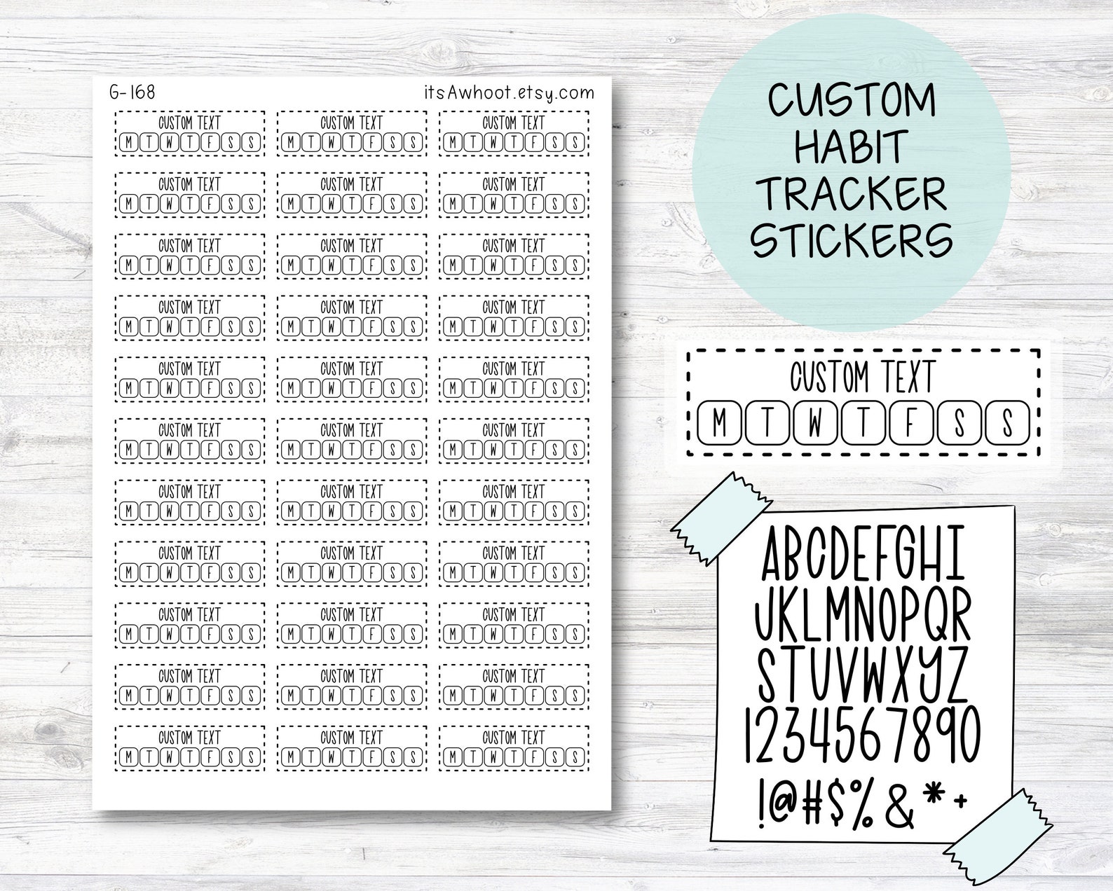 Personalized Habit Tracker Box Label Planner Stickers With Your Custom ...