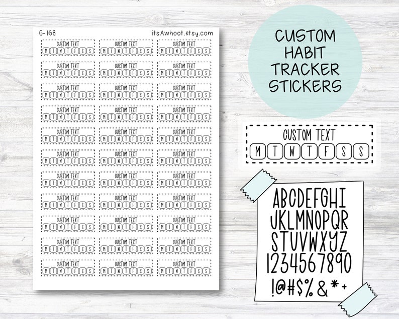 Personalized Habit Tracker Box Label Planner Stickers With Your Custom ...
