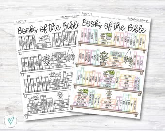 Books of the CATHOLIC Bible BOOK SHELF tracker Dashboard Sticker - Catholic Version (F007_2)