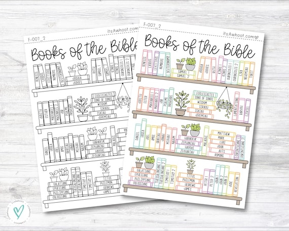 Books of the CATHOLIC Bible BOOK SHELF tracker Dashboard Sticker - Catholic Version (F007_2)