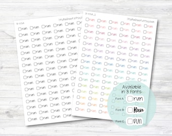 Run with Checkbox Script Stickers, Run Planner Stickers (B115)