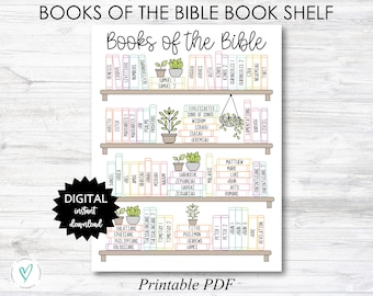 Bücher der KATHOLISCHEN Bibel Buch Shelf Tracker, Bibel Bücher Malseite - KATHOLISCHE Version - Farbe - DRUCKBAR (N055_2)