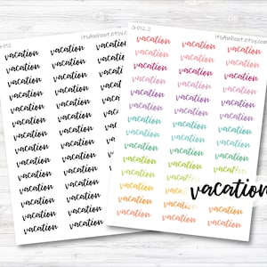 Vacation Script Planner Stickers (G012)