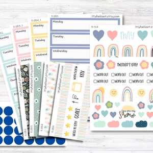 Kit mai, printemps fête des mères, autocollants pour programme de perte de poids (B154-2 mai)