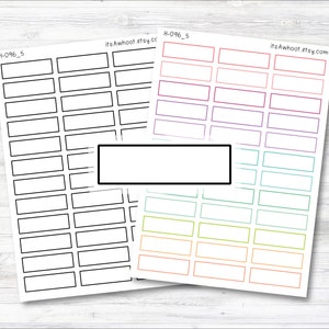 Quarter Blank Solid Line Box Label - .5&quot;, Medium Box Label Planner Sticker - SOLID (H096_5)