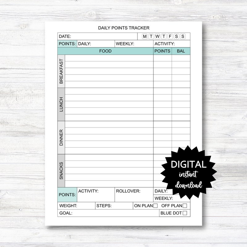 Weight Watchers Printable - Etsy
