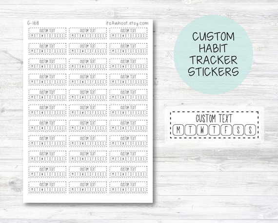 Personalized Habit Tracker Box Label Planner Stickers With - Etsy