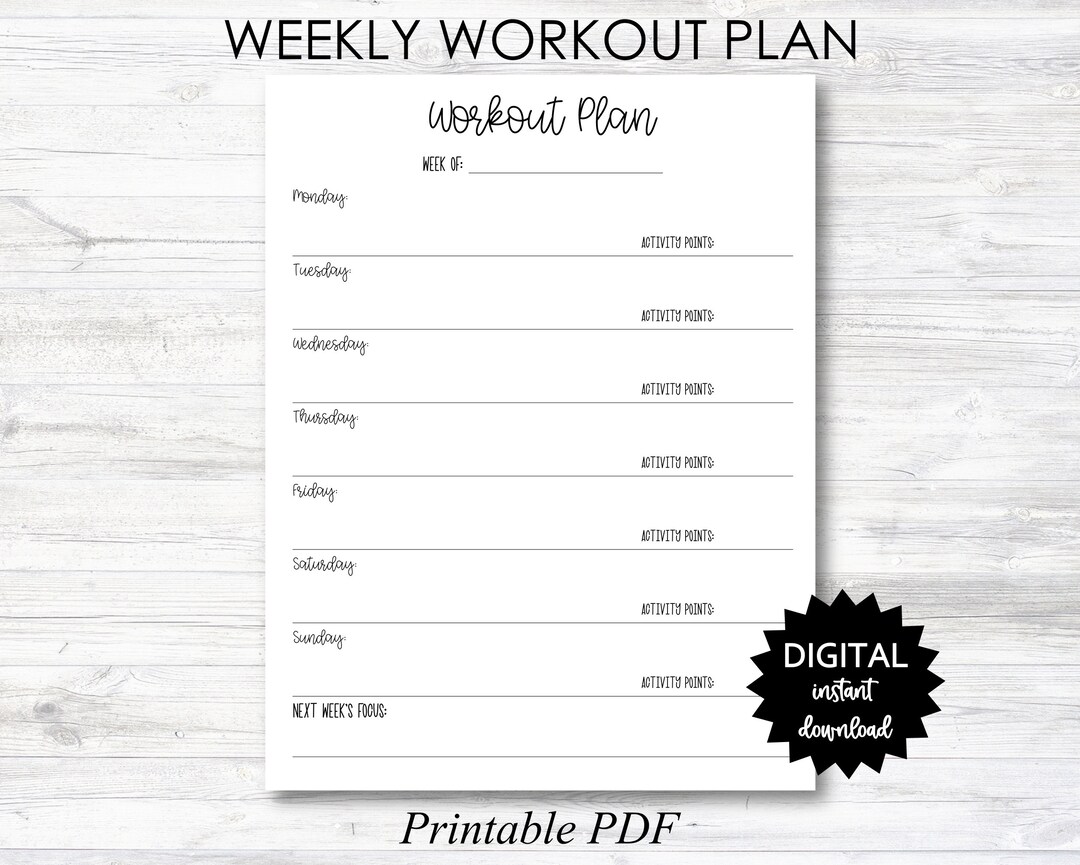 Weekly Workout Plan Printable Weekly Workout Plan Planner Page With free-30-day-workout-plan-at-home-workout-plan-with-daily-workout