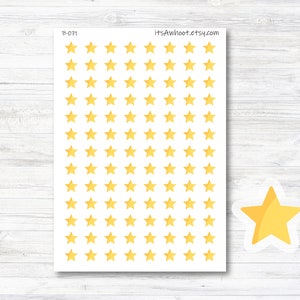 Star Planner Stickers - Yellow (B071)
