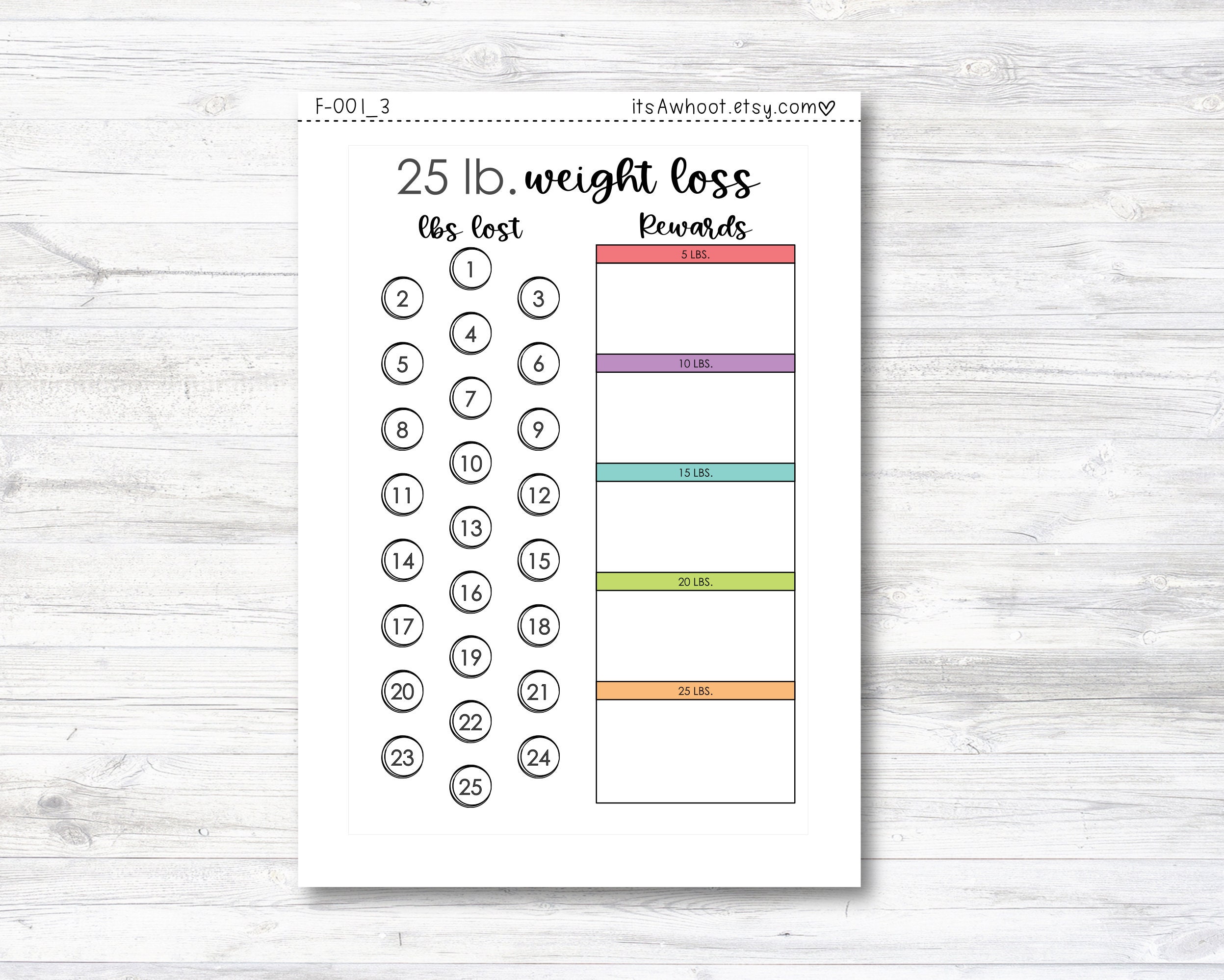 25lbs Sign 25 Lb. Weight Loss Dashboard Sticker, Weight Loss Rewards Stickers ...
