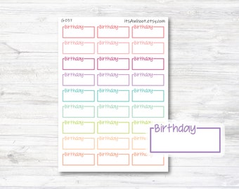 Birthday Planner Stickers (G037)