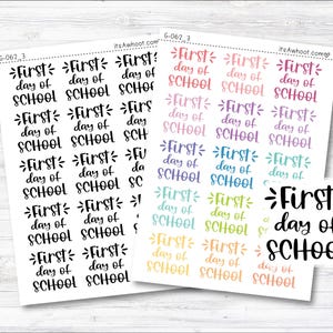 First Day of School Stickers (G062_3)