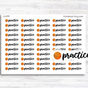 Basketball Practice Planner Stickers, Basketball Practice Sticker, Basketball Sticker (G099)