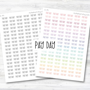 PAY DAY Script Planner Stickers (G191)
