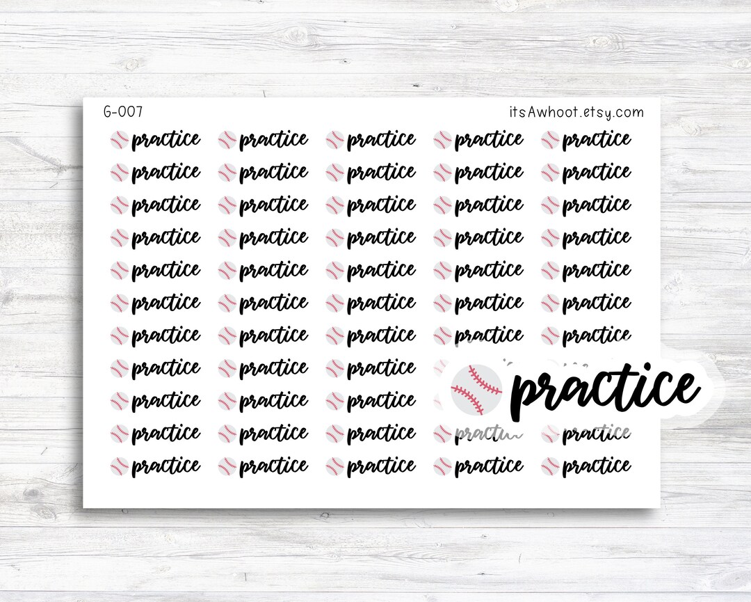 Baseball Practice Planner Stickers (G007) - Etsy