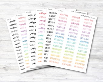 Weekly Goals Stickers, Weekly Goals Script Stickers (B013)