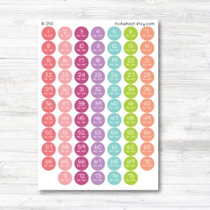 Weight Loss Milestone Stickers, Lbs. Lost Stickers, Pounds Lost Stickers - 1-75 Lbs Lost - Small .5&quot;  (B250)