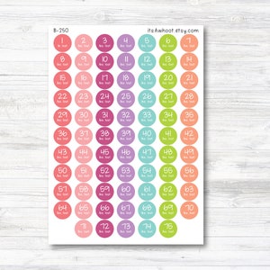 Weight Loss Milestone Stickers, Lbs. Lost Stickers, Pounds Lost Stickers - 1-75 Lbs Lost - Small .5"  (B250)