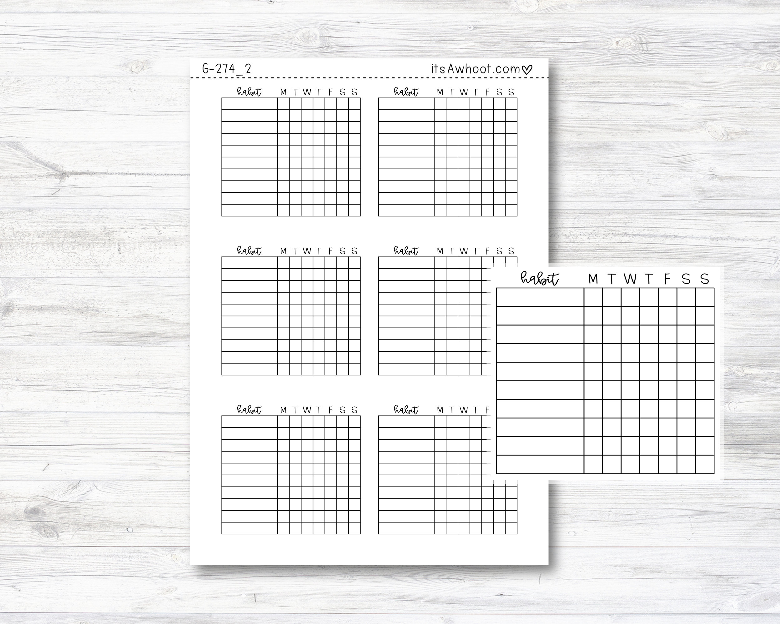 Weekly Habit Tracker Planner Stickers - Sunday or Monday Start/5 or 10 ...