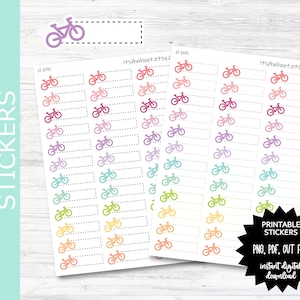 Bike / Spin / Cycle Quarter Box Label PRINT & CUT Planner Stickers (H091PC)