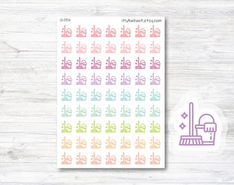 Planificateur de nettoyage Stickers - Arc-en-ciel, Stickers maison propre (G086)