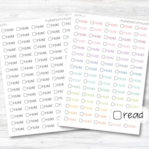 Read Script Stickers with Checkbox Planner Stickers (G035)