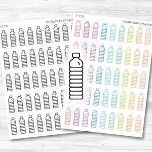 Water Tracker Stickers, Hydrate Planner Stickers, Hydration Tracking Planner Stickers, Water Bottle Sticker (B228)