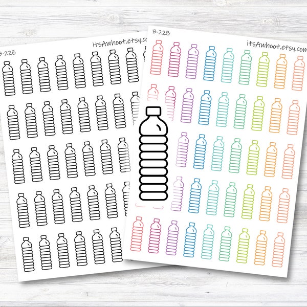 Water Tracker Stickers, Hydrate Planner Stickers, Hydration Tracking Planner Stickers, Water Bottle Sticker (B228)