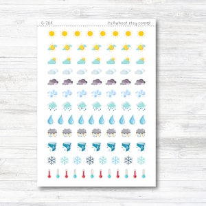 Weather Planner Stickers, Weather Icon Stickers (G264)