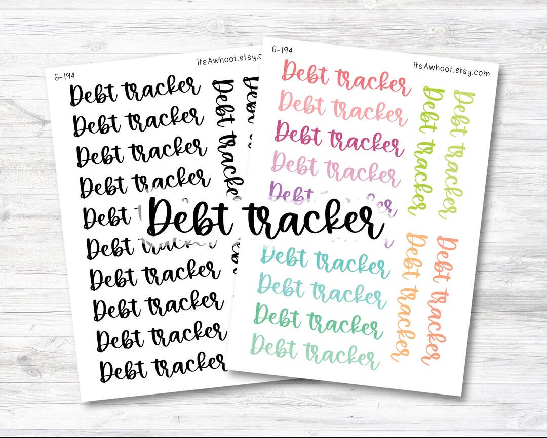 Technical Debt Sticker DEBT TRACKER Script Header Stickers, Debt Tracker Planner Stickers ...