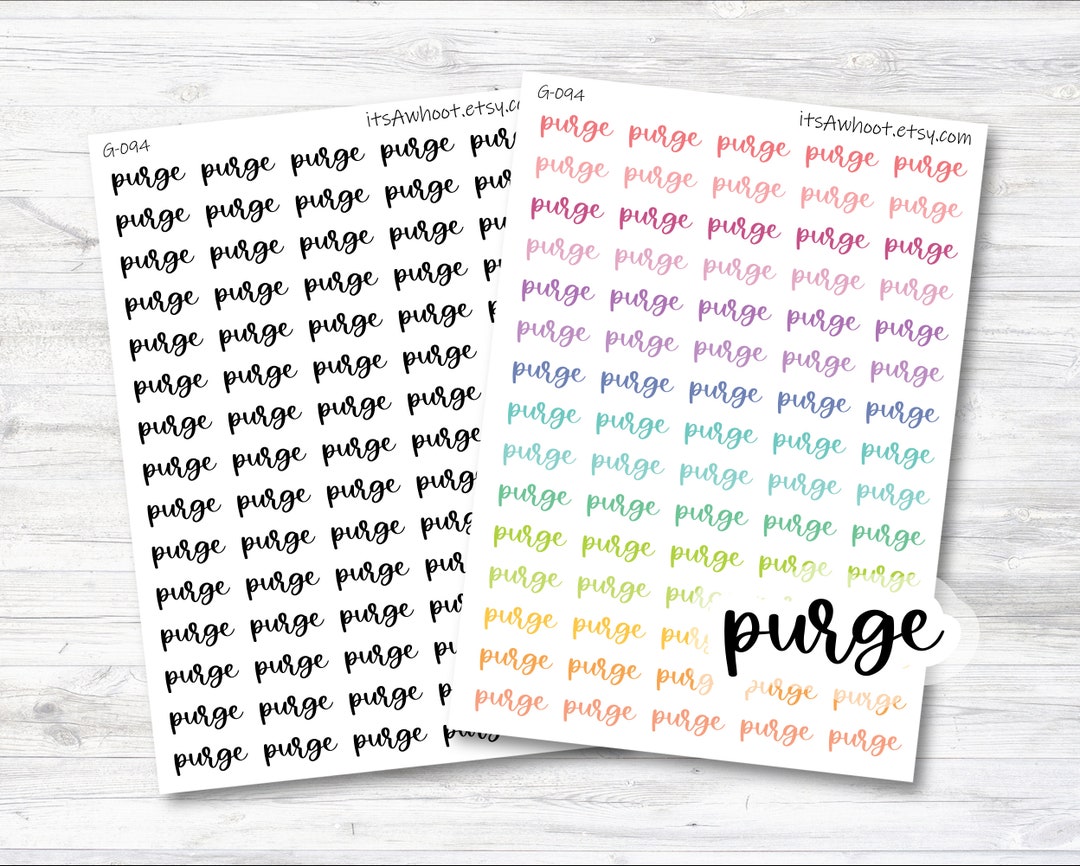 Purge Planner Stickers, Purge Script Stickers (G094) - Etsy Canada