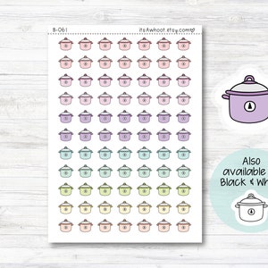 Crock Pot Planner Stickers, Slow Cooker Stickers, Doodle Crock Pot Stickers (B061)