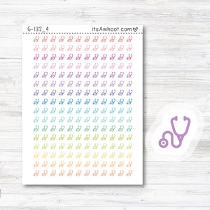 Stethoscope Stickers - Mini .25&quot; Tall - SMALL DECO SHEET (G132_4)