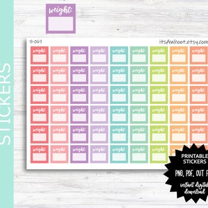 Autocollants de poids PRINT &CUT Planner Stickers (B067PC)