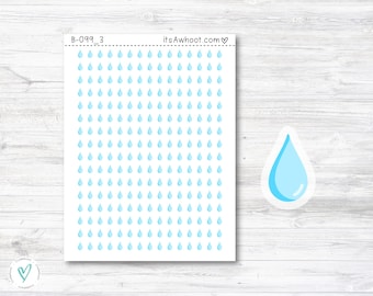 Pegatinas de gotas de agua - Mini 0,63 cm de alto - LÁMINA DECORATIVA PEQUEÑA (B099_3)