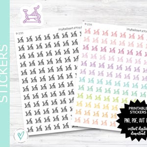 Spin Bike Planner Stickers PRINT & CUT Planner Stickers (B235PC)