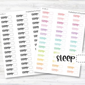Sleep Stickers, Sleep Script Planner Stickers (B195_7)