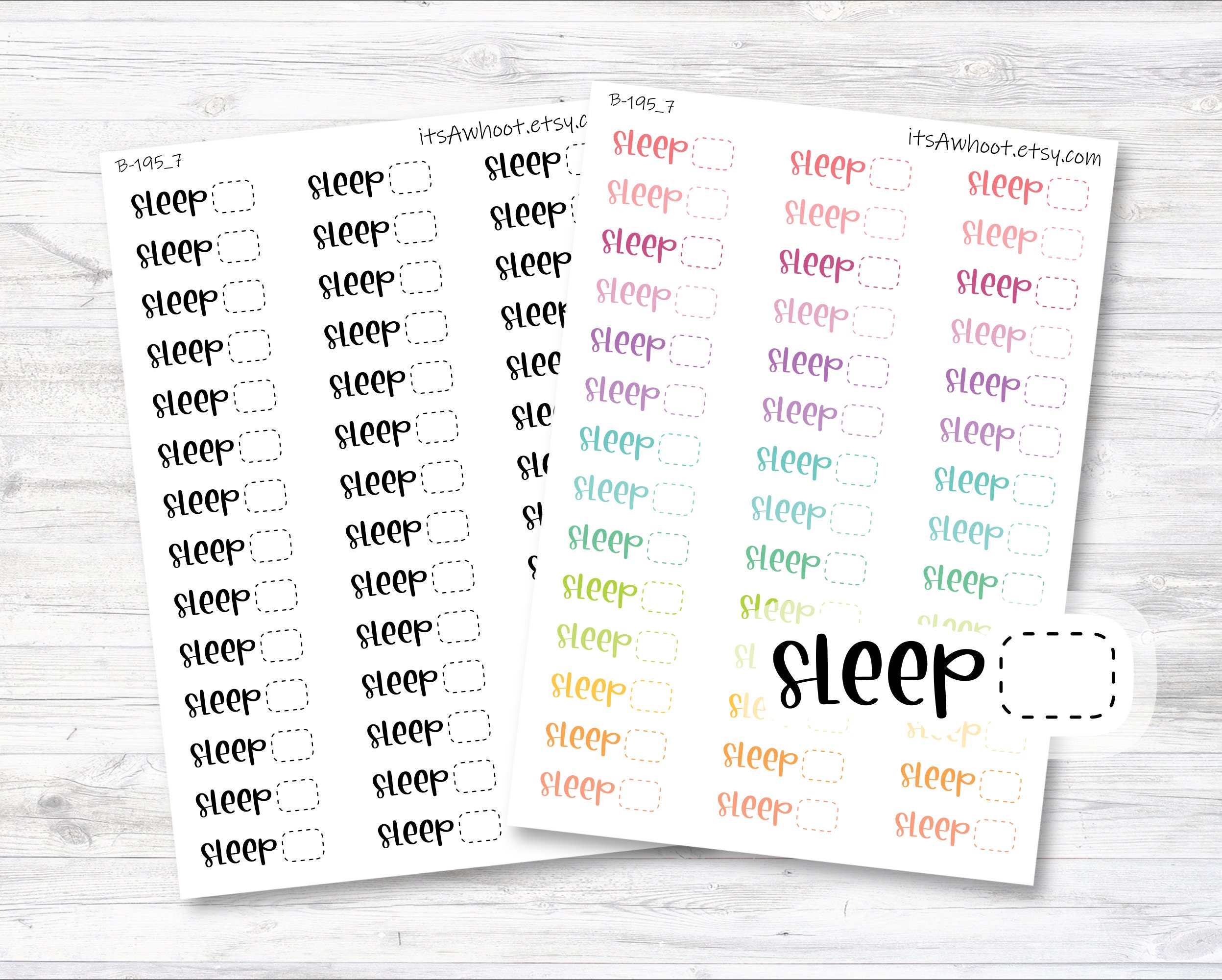 Sleep Stickers, Sleep Script Planner Stickers B195_7 - Etsy