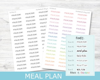 MEAL PLAN Script Planner Stickers - Multiple Fonts/Colors Available (A016)