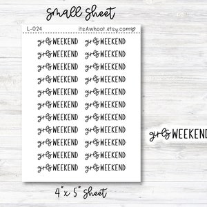 Stickers filles week-end - PETITE FEUILLE DE Script (L024)