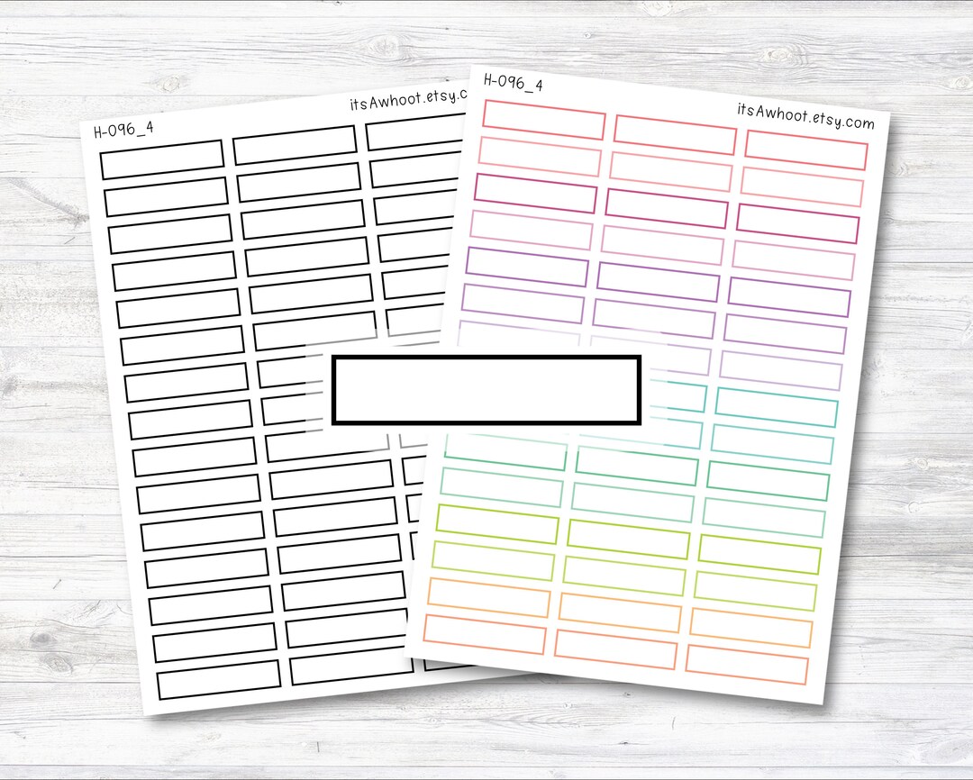 Small Blank Solid Line Box Label - .4