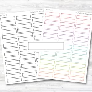 Small Blank Solid Line Box Label - .4&quot;, Box Label Planner Sticker - SOLID (H096_4)