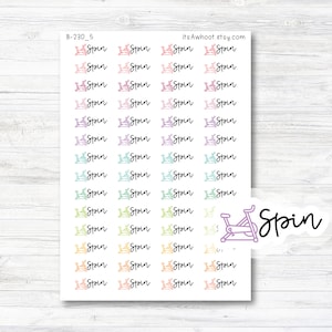 Spin Script Stickers, Spin Planner Stickers, Spin with Icon Stickers (B230_5)