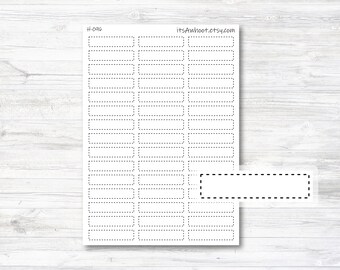 Small Blank Dash Box Label - .4", Box Label Planner Sticker - DASH (H096)