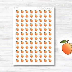 Peach Icon Planner Stickers, Peach Stickers (B134)