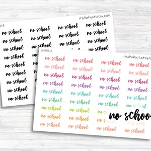 No School Script Planner Stickers (G013)
