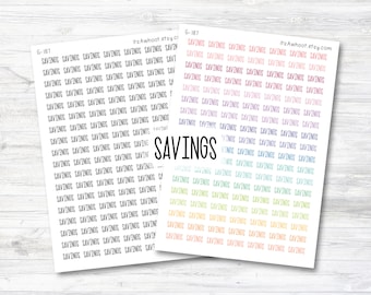 SAVINGS Script Planner Stickers (G187)