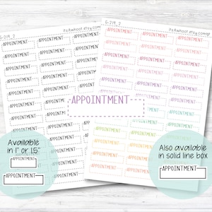 APPOINTMENT Quarter Box Label Planner Stickers - One Inch or 1.5&quot; Inch (G219_2)