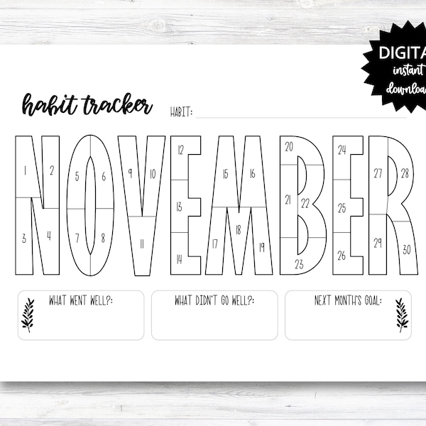 Habit Tracker - Etsy